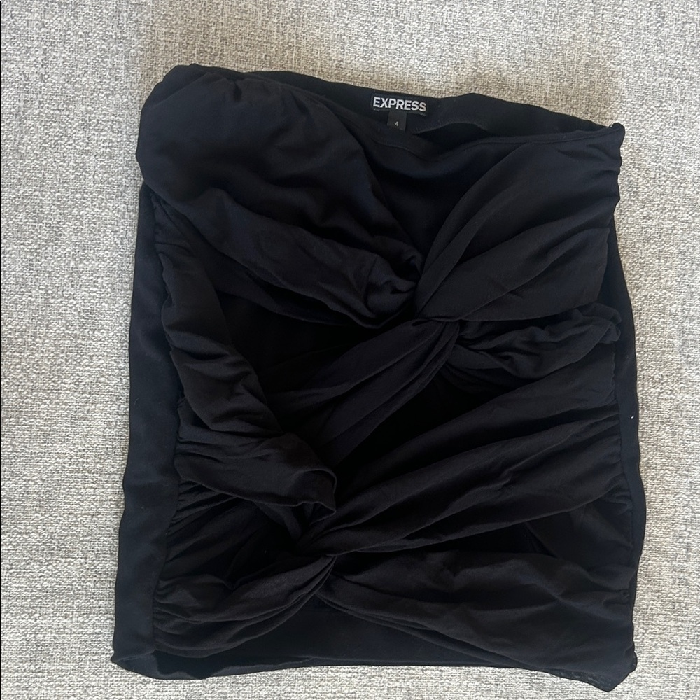 Express Elegant Black Gathered Skirt